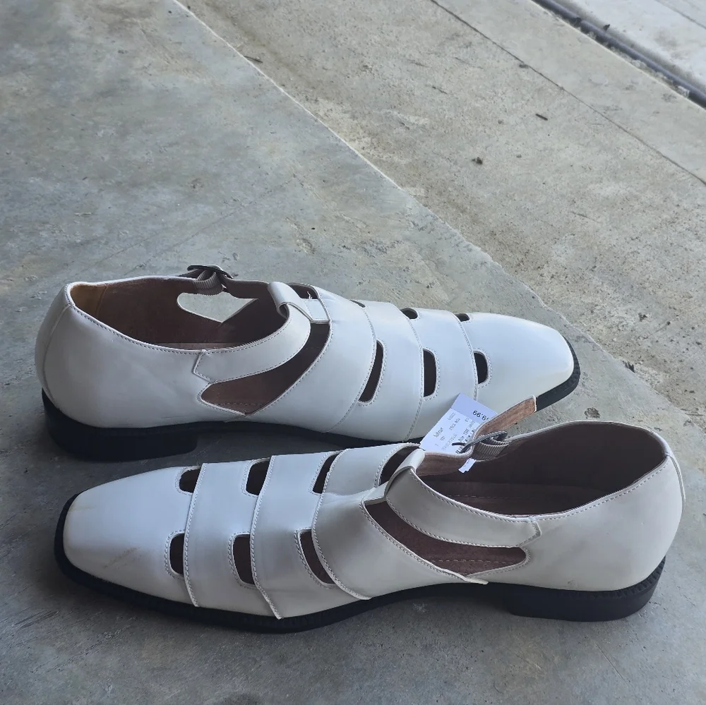 Stacy Adams Leather Sandals Sz 13M Calderon White City Men's New - Picture 9 of 15